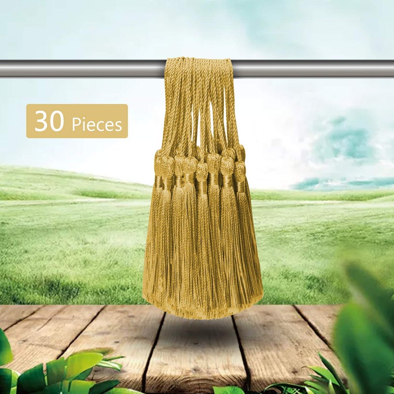 VAPKER Gold Tassels 13cm/5-Inch Silky Handmade Soft Mini Tassels with 2-Inch Cord Loop for Jewelry Making, DIY Projects, Bookmarks - Image 3